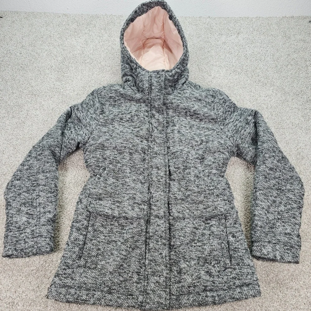 Abercrombie Kids Girls Tweed Winter Coat Jacket Pink Fleece‎ Lined Size 11 12